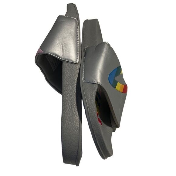 Tretorn Tragrant Multicolor Rainbow Silver Gray Slip On Sandals Slides Size 11 - Picture 3 of 9